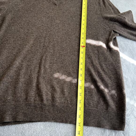 Black Brown 1826 100% Large Cashmere Sweater V Neck Pullover Old Money - Picture 9 of 9